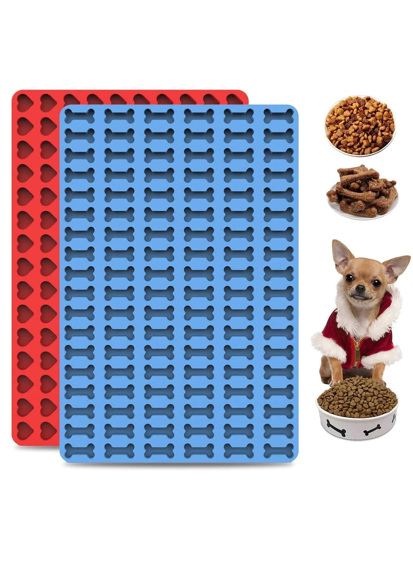 Pet Treats Baking Mold, Mini Silicone Mold, Dog Treat Silicone Mold, Pet Treats Baking Mold, Chocolate Drops Mold, Homemade Cookie Making Tool, Candy Molds for Caramels Cookies (2 Pack)