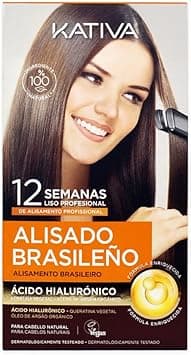 KATIVA Brazilian Straightening Kit Professional Home Straightening Treatment Up to 12 Weeks Shelf Life Keratin Straightening Vegetable Keratin Formalol Free Easy to Use Orange 044 kg