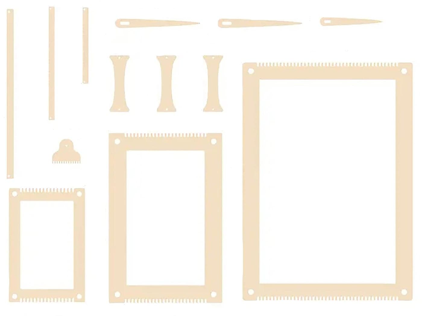 Cliths 13 Pcs Rectangle Weaving Loom Kit for DIY Yarn Crafts Hand Knitting Tapestry Frame Art Set for Beginners Adults Kids Wool Wall Hanging Tools