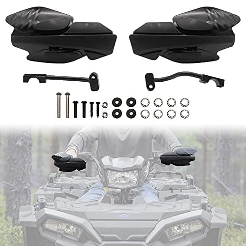 SAUTVS Handguards with Mount Brackets Kit for Polaris Sportsman Scrambler 400 450 570 850 XP 1000 2007-2025 Black Hand Guards Protector Accessories (2PCS, Replace #2876846, 2879380)