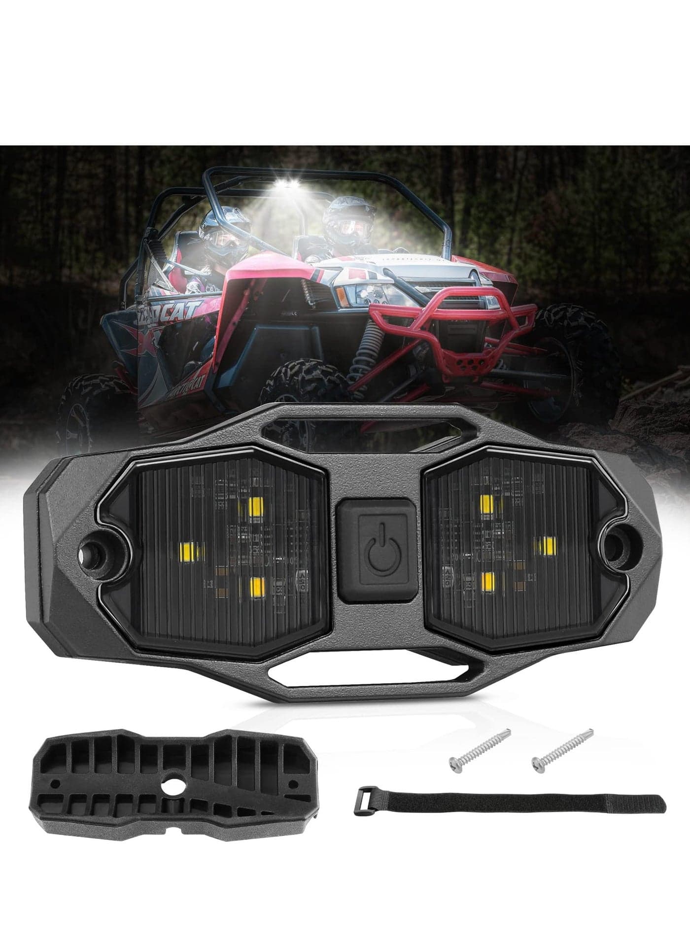 UTV Dome Light 12V Interior Dome Light Utility Roll Cage Dome Light Map Light Waterproof Shockproof Rustproof Compatible for UTV ATV NO Hurting Eyes Use for 50000 hours