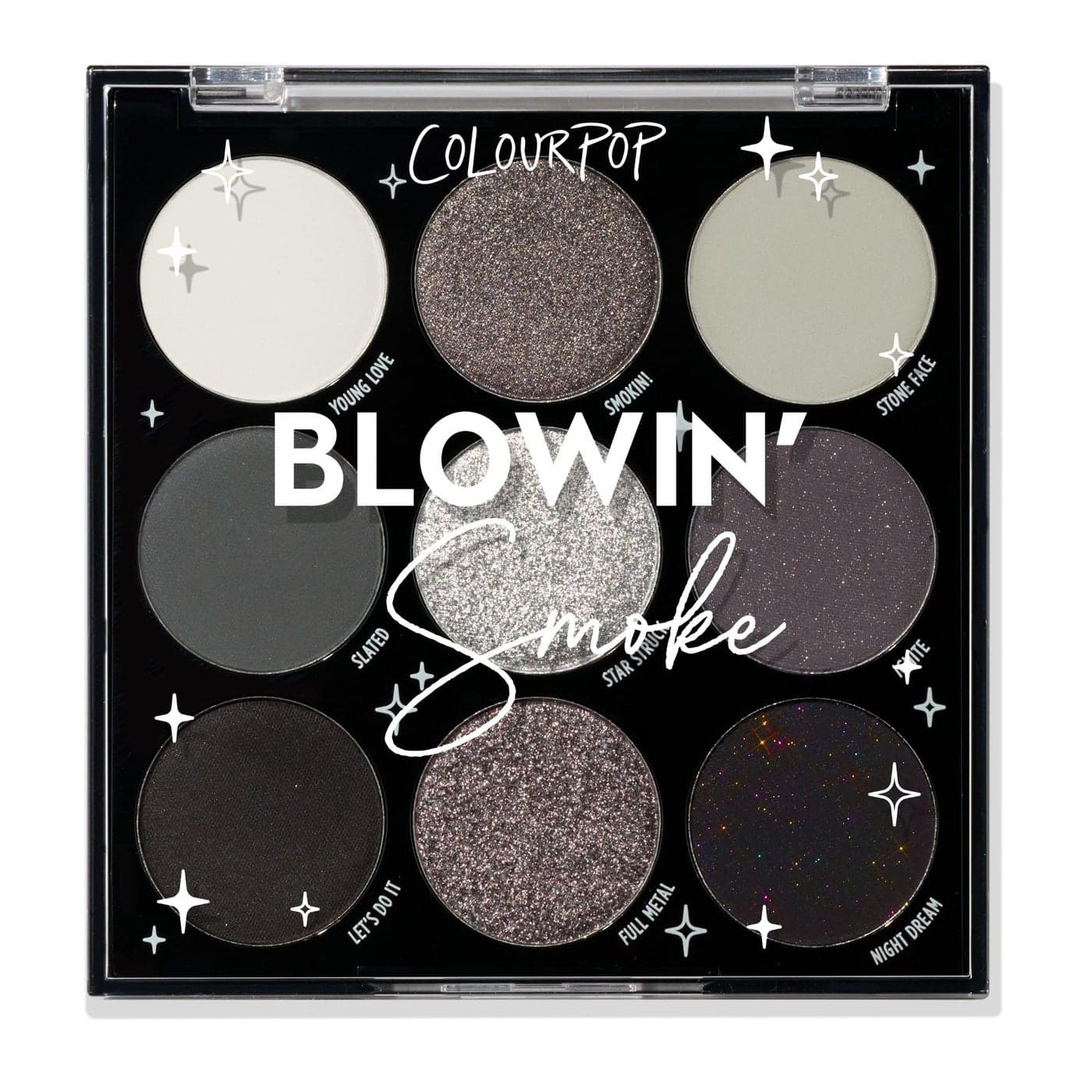 ColourPop Blowin Smoke Eyeshadow Palette Silver Smokey Eye Eyeshadow Palette with Metallic Matte Finishes HighPigment Eye Makeup with LongWearing Formula 03 oz