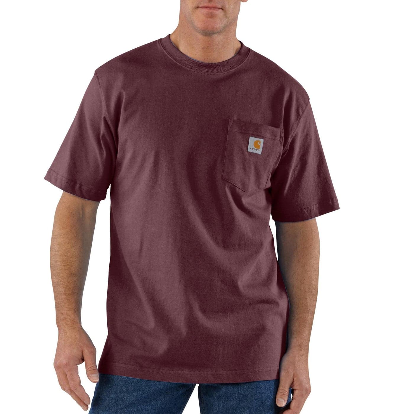 Carhartt Men's Loose Fit Heavyweight Short-Sleeve Pocket T-Shirt (Also Available in Big & Tall), Port, X-Large