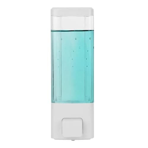 BATH GURU ABS Plastic Wall Mounted Liquid Soap Dispenser for Wash Basin Bathroom Kitchen (350 Ml, White)