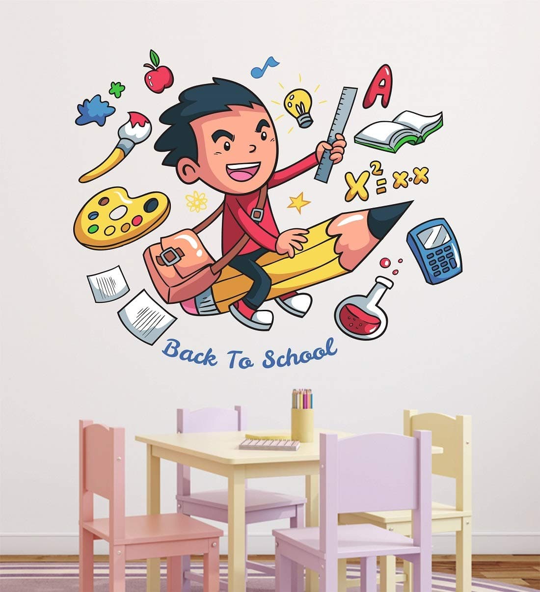 Wallstick Back to School wallstickers Vinyl 70 cm x 60 cm