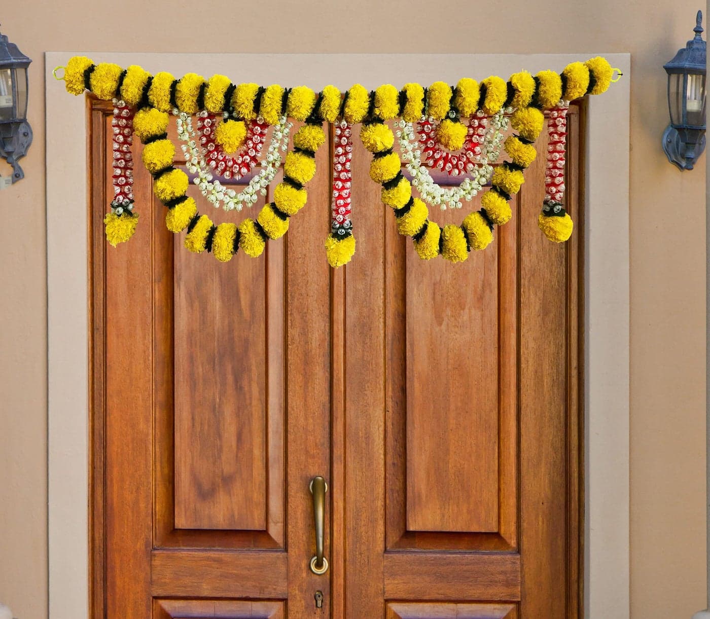 AFARZA; CHOICE GOOD FEEL GOOD Artificial Marigold Flowertoran For Door Garlands Hanging Entrance Home Decoration Bandarwal Traditional Diwali Handmade, 40.0 Inches