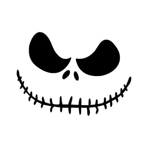 Skellington Face Decal Vinyl Sticker Auto Car Truck Wall Laptop Black 55 x 4