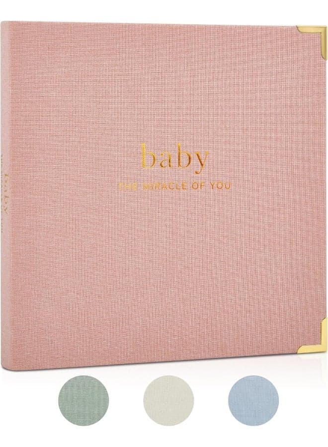 Keepsake Baby Memory Book for Boys and Girls – Timeless First 5 Year Baby Book – Gender Neutral Pink Baby Journal Scrapbook or Photo Album - A Milestone Book to Record Every Event from Birth to Age 5