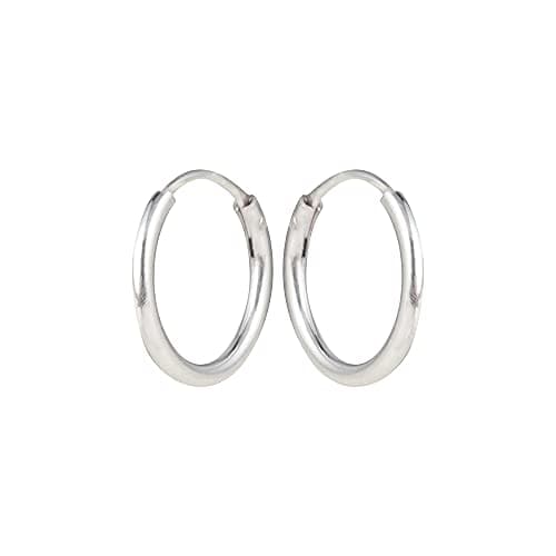 DHRUVS COLLECTION 925 Pure Silver Plain Baali Hoop Earrings for Baby Girls & Baby Boys | 12 MM Bali for 1 to 12 Years | Hypoallergenic, Skin-Friendly & Lightweight Kids Jewellery | Gift for Birthday