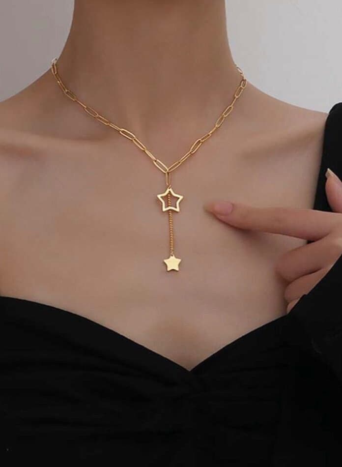 Elegant Women’s Necklace Made Of Stainless Steel Coated With Gold In A Modern And Chic Design