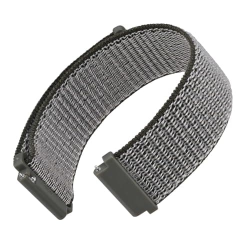 WOCCI 20mm Adjustable Nylon Watch Band, Quick Release Sport Loop Strap (Grey)