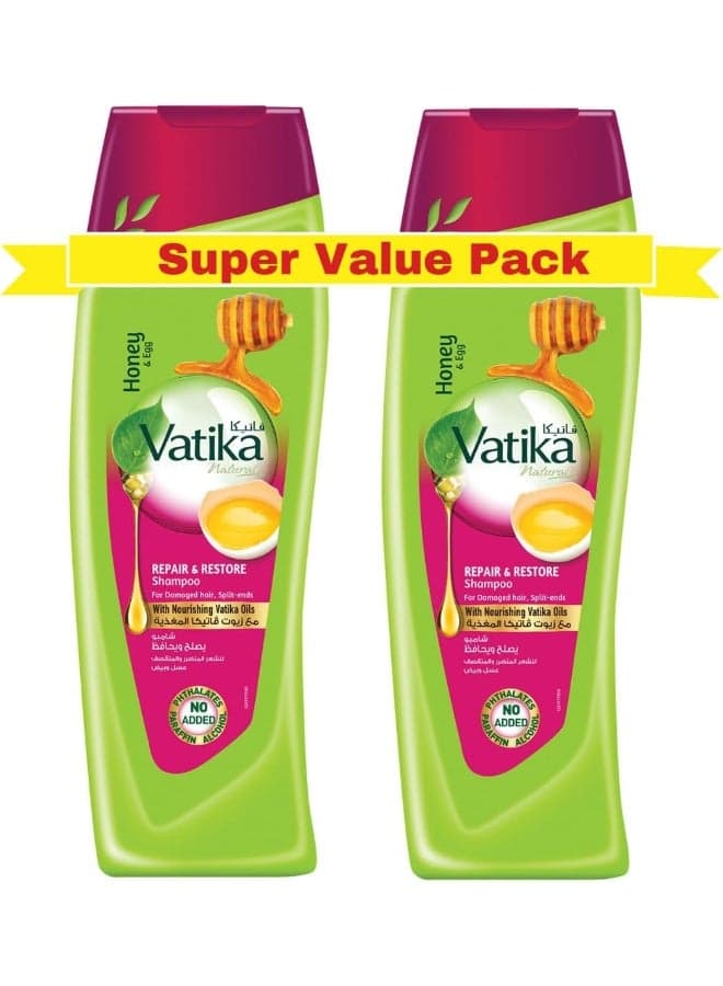 Vatika Naturals Repair & Restore Shampoo 2 x 400 ml
