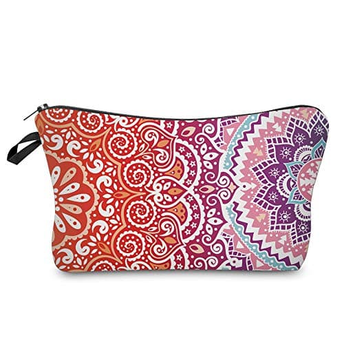 Deanfun Cosmetic Bag for Women, Mandala Flowers Waterproof Makeup Bags Roomy Toiletry Pouch Travel Accessories Gifts (51391)