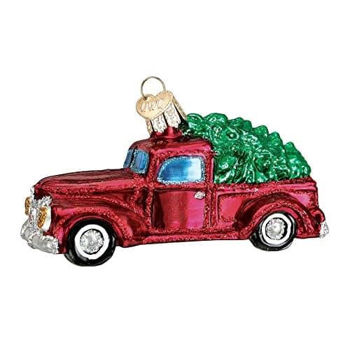 Old World Christmas Ornaments Old Truck with Tree Glass Blown Ornaments for Christmas Tree 46029