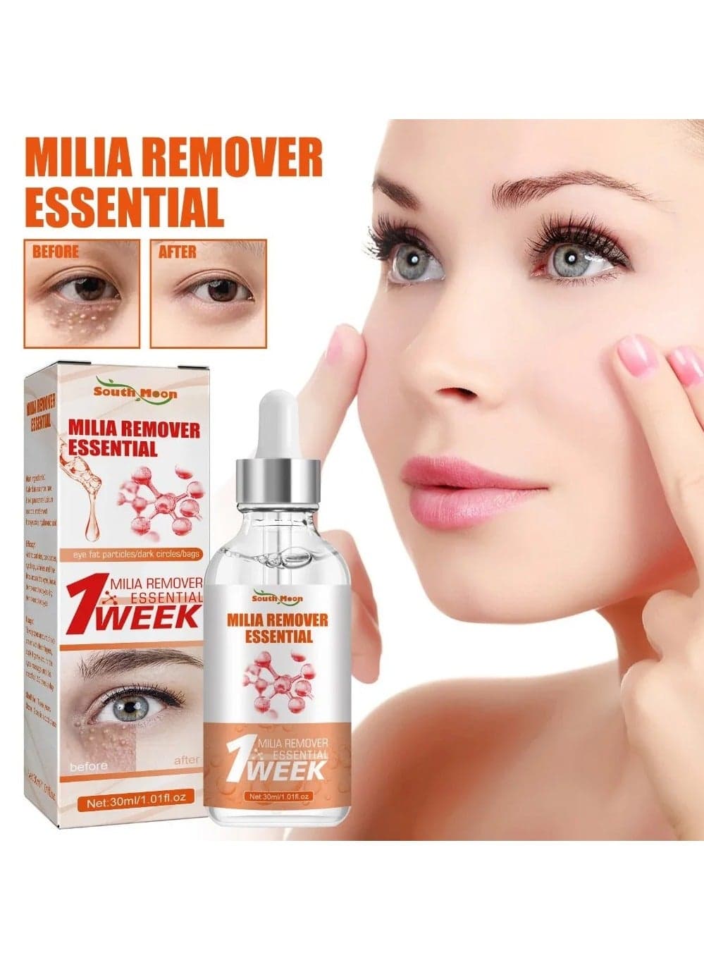 Eye Milia Remove Serum Fat Granule Essence Anti-Puffiness Brightening Fade Fine Lines Lifting Skin Care