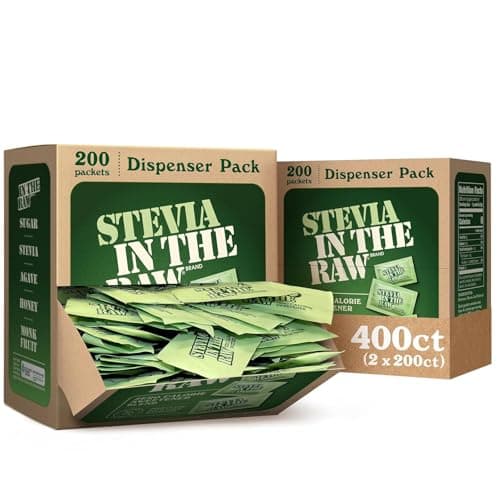 Stevia In The Raw Plant Based Zero Calorie Sweetener No Erythritol Sugar Substitute for Coffee Hot Cold Drinks Suitable For Diabetics Vegan GlutenFree 200 Count Packets Pack of 2
