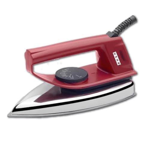 USHA EI 4175-M 750W ULTRA LIGHT WEIGHT ELECTRIC IRON WITH NON STICK PTFE COATED (BLACK WEILBURGER) SOLE PLATE, MAROON