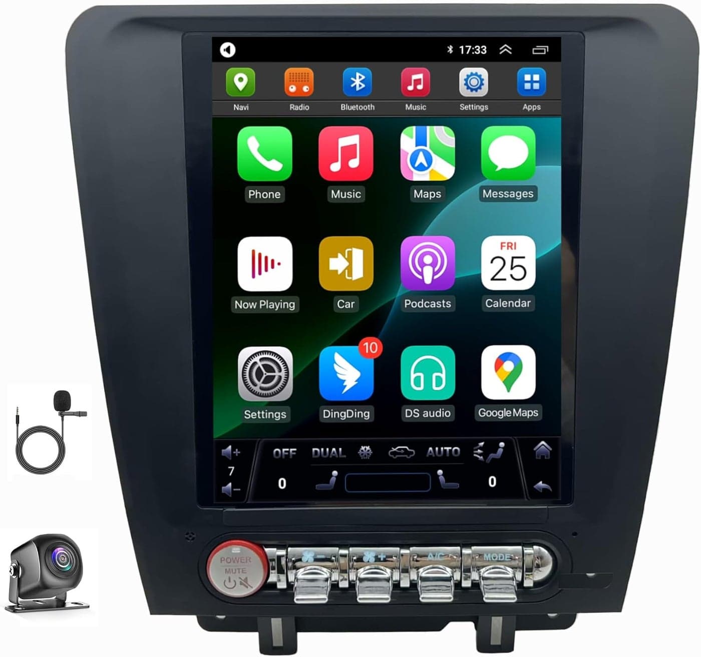 Ford Mustang 2010-2014 Car Radio Stereo with GPS Navigation, Wireless Android Auto & CarPlay, 10.4" Vertical Screen