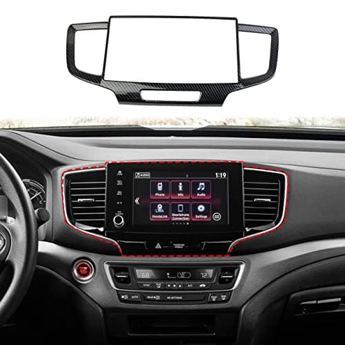 crosselec Carbon Fiber Navigation Panel Frame Air Outlet AC Vent Cover Trim for 2019-2022 Honda Pilot for 2021-2024 Ridgeline for 2019-2024 Passport