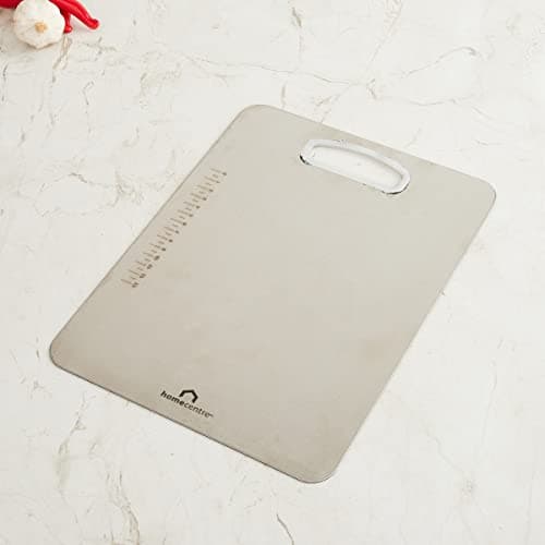 Home Centre Corte Silver Chopping Board Medium Stainless Steel - 32 cm ×24.5 cm