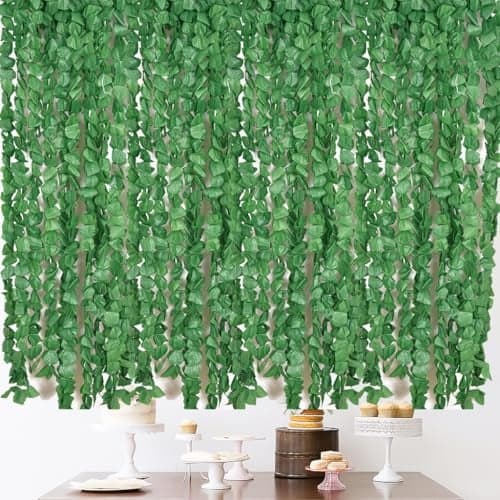 Evisha Real Look Ashok Artificial Leaves 6 Pcs Strings Garlands Bandhanwar for Diwali Decoration, 6ft Long, Perfect for Home, Office, and Party Decorations - 6 Pcs