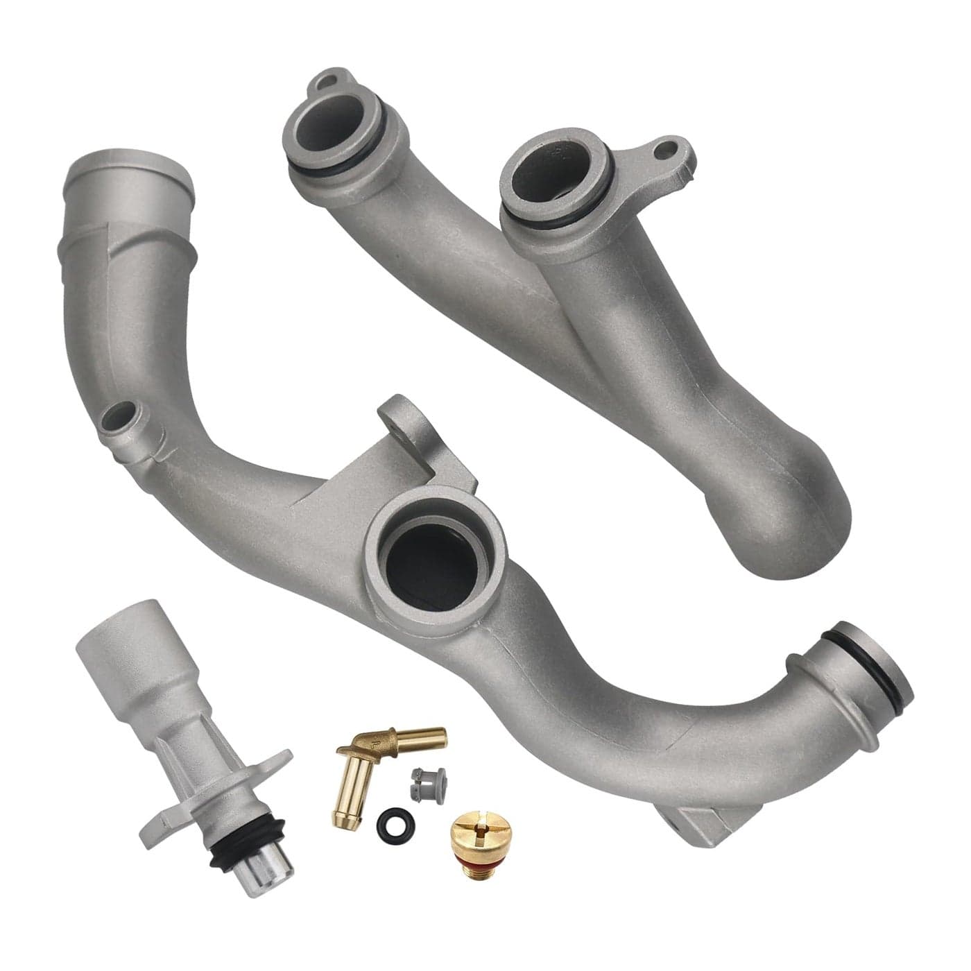 omoZone Upgraded Aluminum Coolant Outlet Pipes Kit Compatible with JaguarLand Rover Range Rover Sport LR4 30L V650L V8 Replaces LR092992 LR028136 LR049990