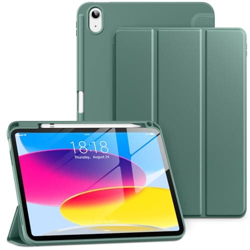 DTTO for iPad A16 11th Generation Case 11 Inch 2025 iPad 10th Generation Case 109 Inch 2022 Slim Trifold Stand Soft TPU Back Protective Cover with Pencil Holder Auto SleepWake Midnight Green