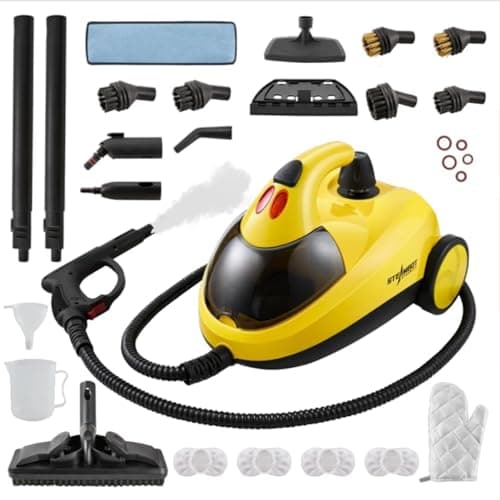 STEAMBOT® Heavy Duty Steam Cleaner with 2L Large Water Tank, 28-in-1 Multipurpose steam cleaner for home, High Temperature Deep Cleaning for Grout, Floor, Tile, Oven, Car, Window&Kitchen,no chemical