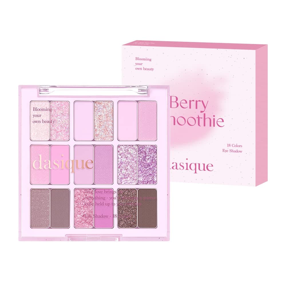 dasique Shadow Palette 18 Berry Smoothie l Vegan CrueltyFree l 18 Blendable Shades in Smooth Matte and Shimmer Finishes with Gorgeous Pearls