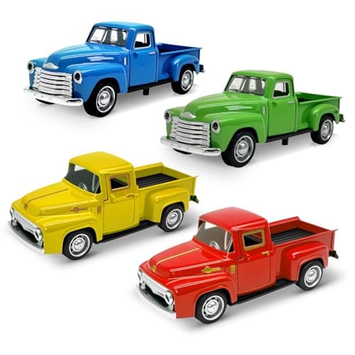 AGSIXZLAN 4Pcs Truck Toy for Toddlers 2 3 4 5 6 7 8 Year Old Boys Girls132 Alloy Toddlers Car Toy DriveableCar Door Can OpenToy Trucks for Kids Easter Christmas Birthday Gifts