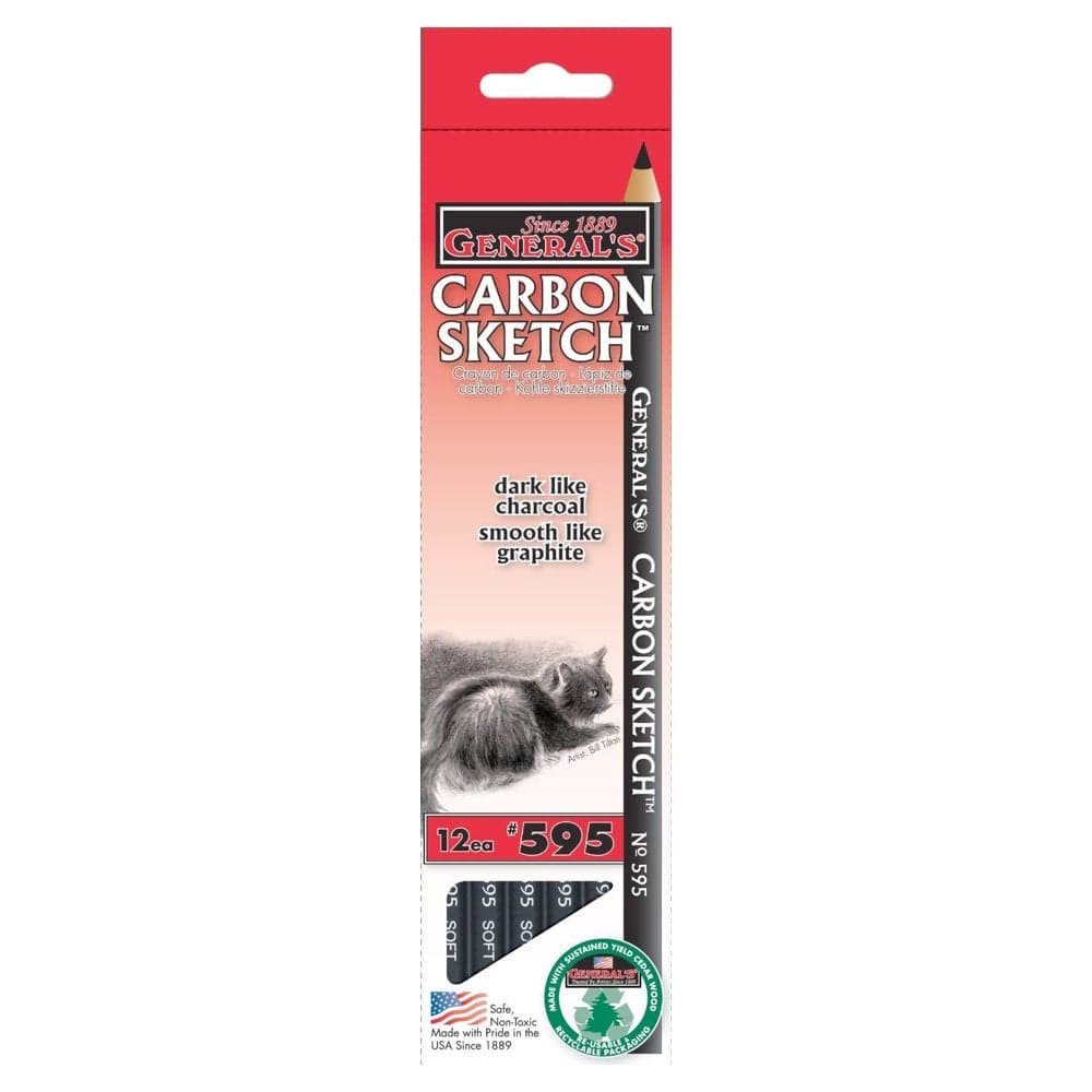 Generals Carbon Sketch Pencil Box of 1 Dozen Pencils 595