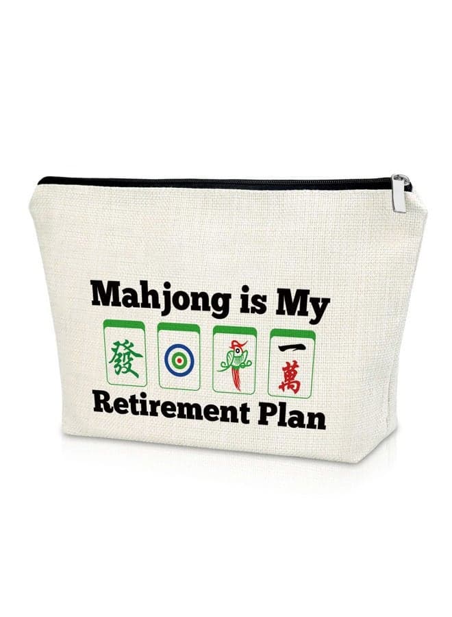 Mahjong Lover Gift Retirement Gifts for Her Makeup Bag Mahjong Gifts for Women Mahjong Player Gifts Cosmetic Bag Birthday Christmas Gifts for Mom Grandma Aunt Cosmetic Travel Pouch