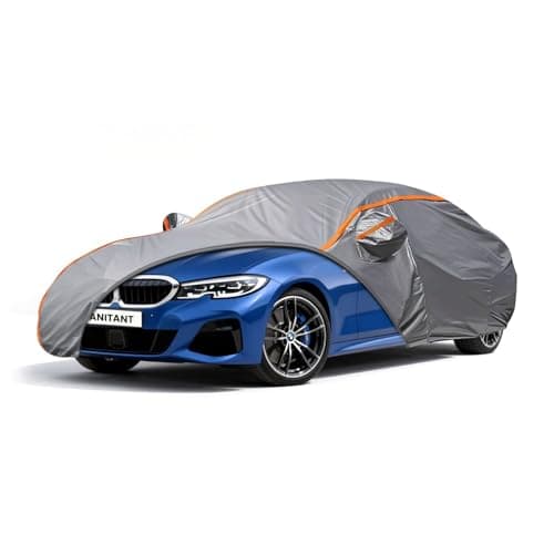 ANITANT Custom Fit BMW 3 Series Car Cover For 320i 325i 328i 330i 335i 2013-2025 Outdoor Waterproof Car Cover All Weather with Door Zipper Cotton Lining Scratch Resistant Rain Sun Dust Snow Protection
