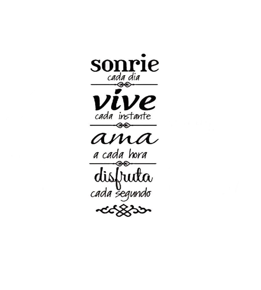 Sonrie Vive AMA Wall Decal Home Decor Spanish Family Rules Decals Art Sticker 236x78
