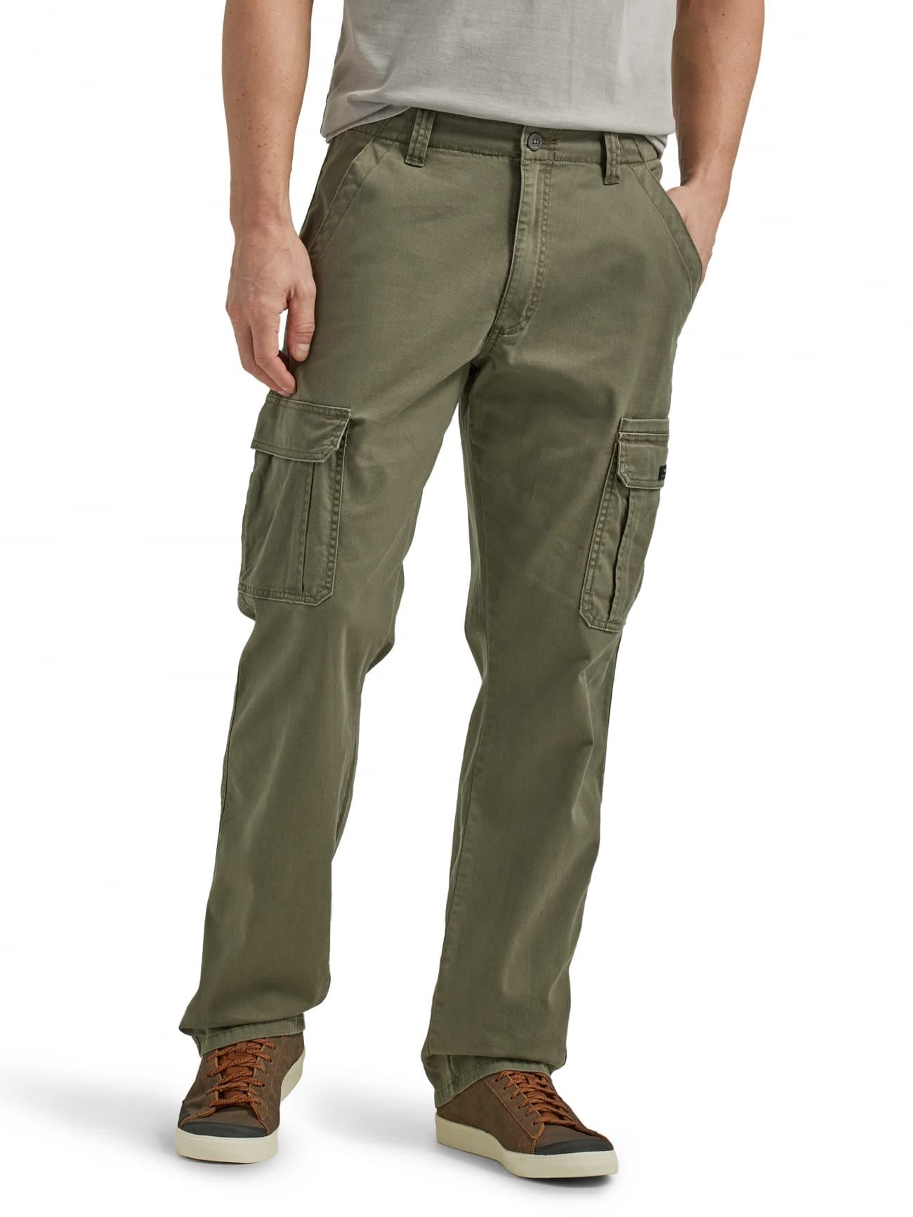 Wrangler Authentics Relaxed Fit Stretch Cargo Pant Olive 50W x 32L