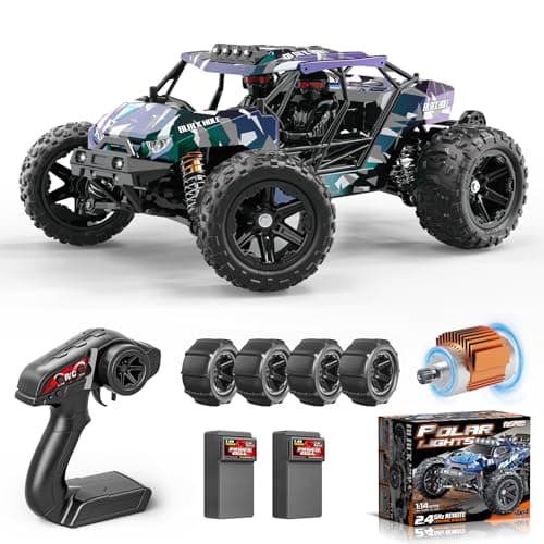 Womaqu RC Cars for Adults Boys 114 Desert 4WD OffRoad RC Truck High Speed 40 kmh 4x4 Remote Control Car with 2 Rechargeable 1300mAh Batteries and 2 Sets of Tires