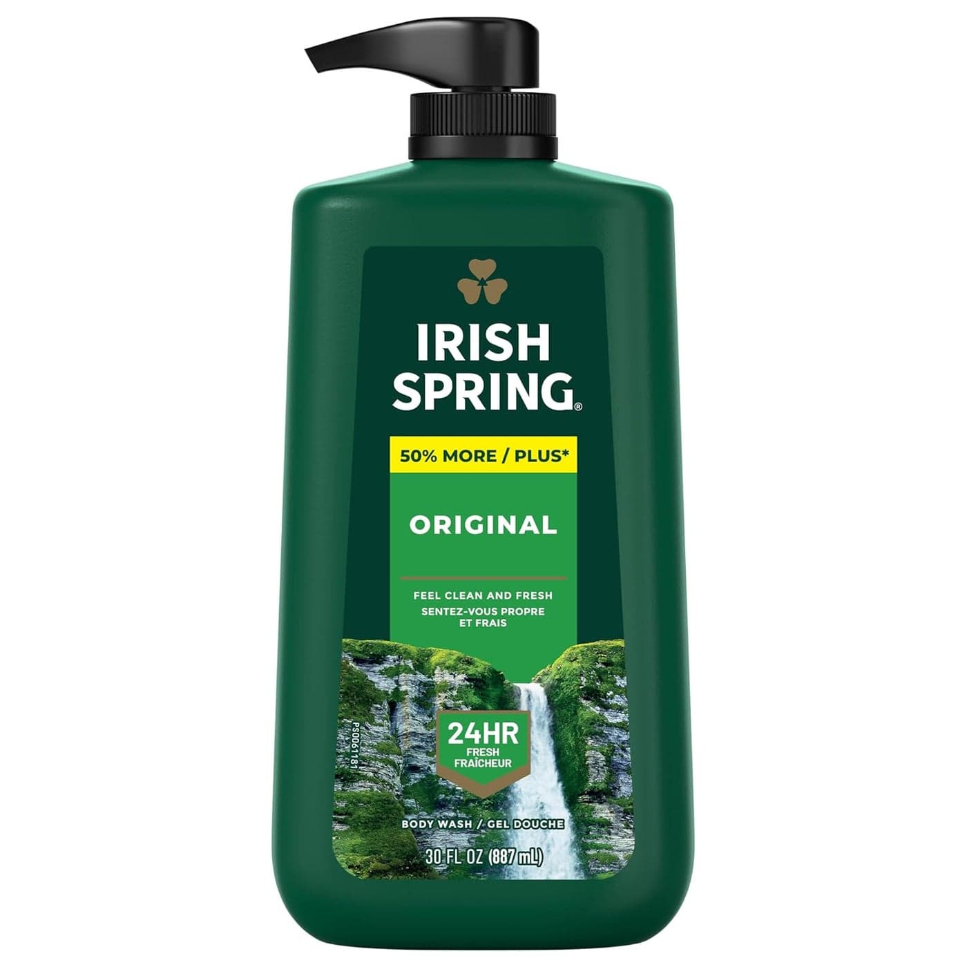 Irish Spring Original Moisturizing Body Wash for Men 24Hour Fresh Face and Body Wash Mens Body Wash Biodegradable Ingredients Paraben Free Cool Fresh Scent 30 fl oz Pump Bottle