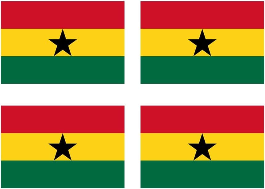 Set of 4 x Ghana Flag Temporary Tattoo Waterproof Lasts 1 week Flag for country support football Ghanaian Team