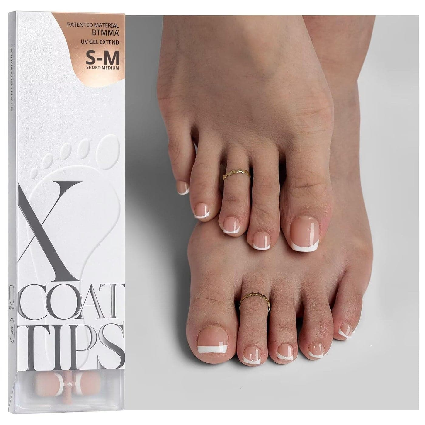 BTArtboxnails XCOATTIPS Toe Nail Tips French Toe Press On Nails Short 160Pcs Nude Soft Gel Toe Nail Tips French Press On Toenails for Women