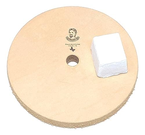 5" (1/2" Width) Leather Honing Wheel - Fits 1/2" Arbor - Buffing Compound Included