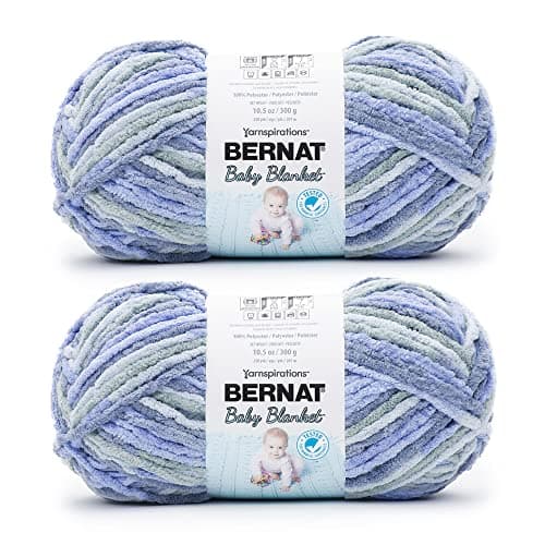 Bernat Baby Blanket Lovely Blue Yarn 2 Pack of 300g105oz Polyester 6 Super Bulky 220 Yards KnittingCrochet