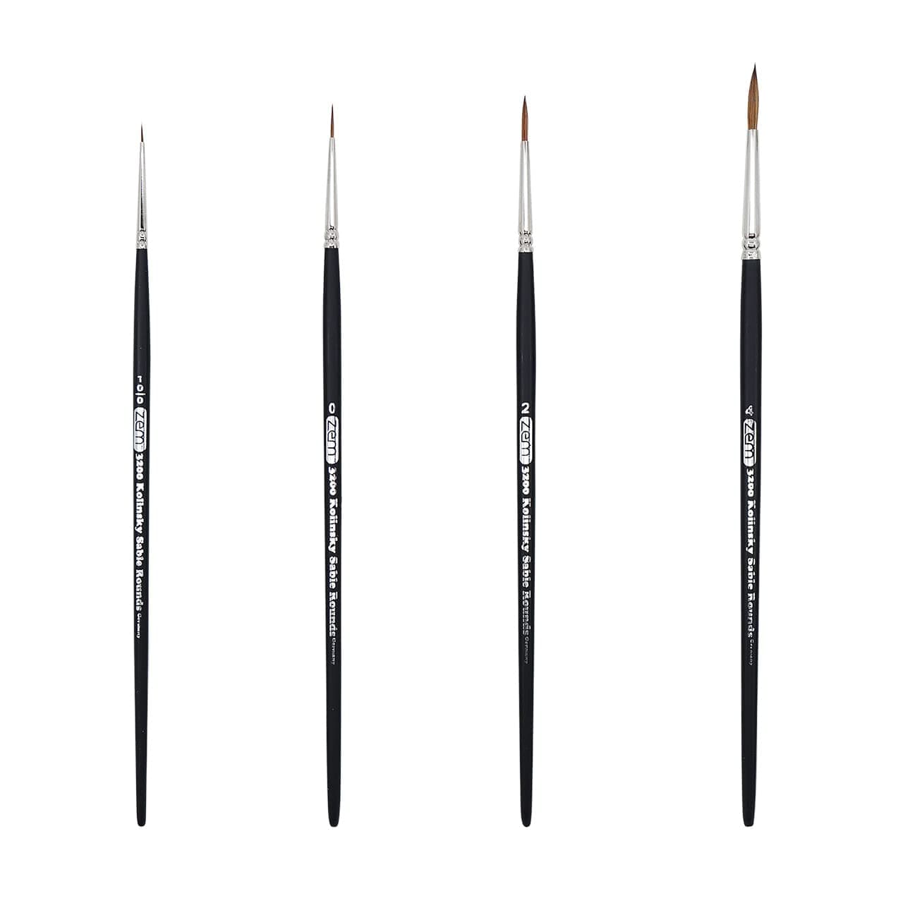 ZEM BRUSH Kolinsky Pure Sable Artist Brush Set Detail Sizes 100024