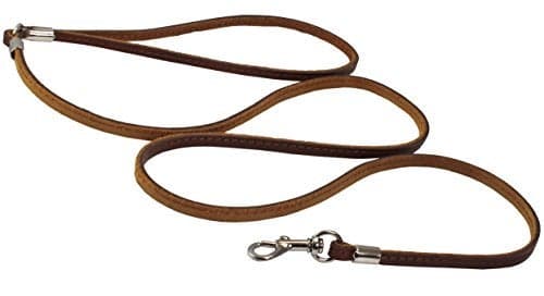 Dogs My Love Genuine Leather Classic Dog Leash 4 Ft Long 9 Sizes (XXXSmall (Width: 6mm - 1/4"), Brown)