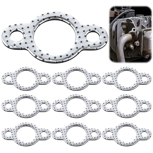Feekoon 10 Pack Replacement for 24 041 49S Exhaust Manifold Gasket Compatible with Kohler Engines CH18 CH20 CH22 CH23 CH25 CH670 CH680 CV742 CV745 Exhaust Gasket for Lawn Tractor Mower Generator