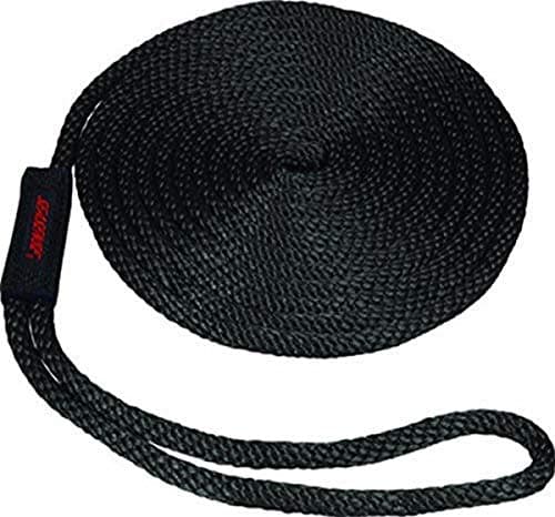 SeaSense Solid Braid MFP Dock Line with Chafe Guard, 1/2-Inch x 25-Feet, Black