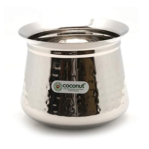 Coconut Stainless Steel - Cookware/Radiant Hammered Handi -1 Unit - Capacity - 2500 ML