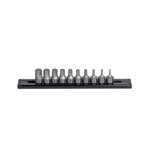 GripEdge |10-PC RPT 1/4'' Drive Low Profile Metric Hex Dual Action Driver Set| Includes sizes - 2mm, 2.5mm, 3mm, 4mm, 5mm, 6mm, 7mm, 8mm, 9mm & 10mm | Includes Premium Aluminium Rail |