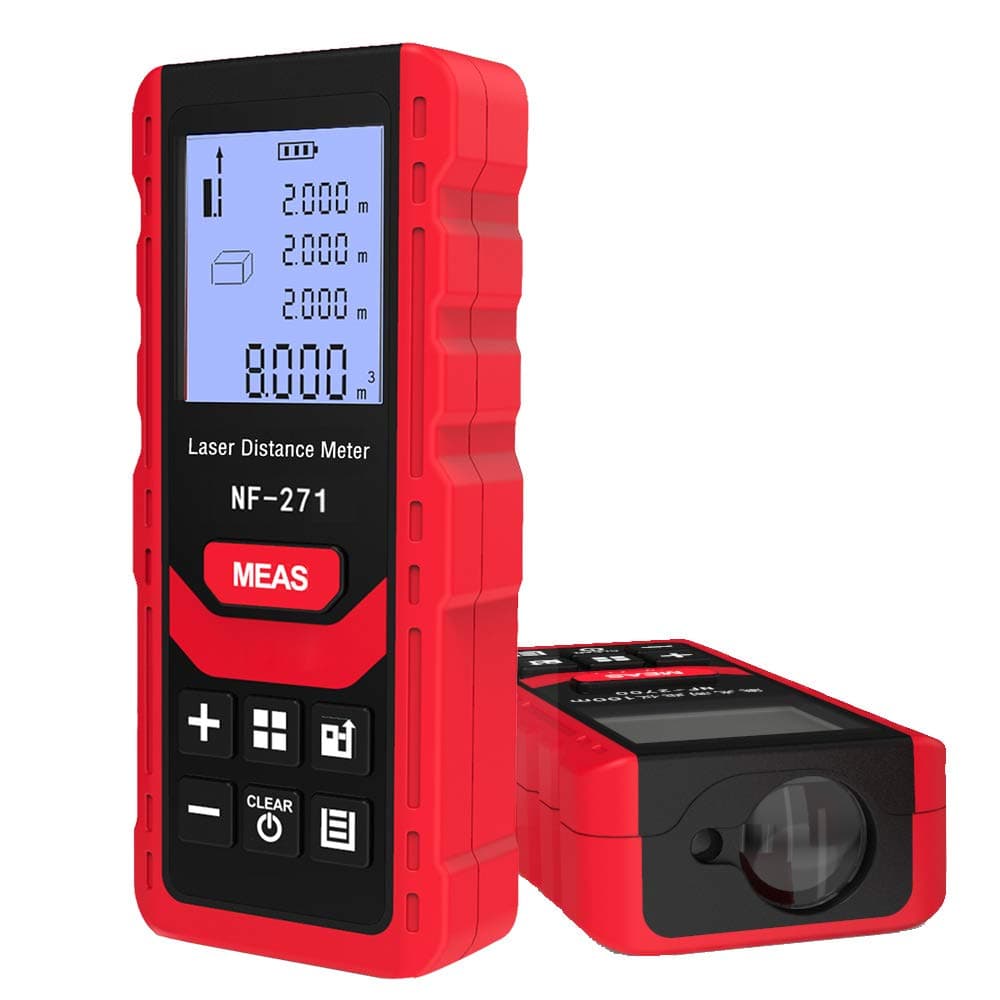 Laser Distance Meter 50M165ft NOYAFA Silent Laser Range Finder MinFt Unit Switching Backlit LCD Display Measure Distance Pythagorean Area and Volume