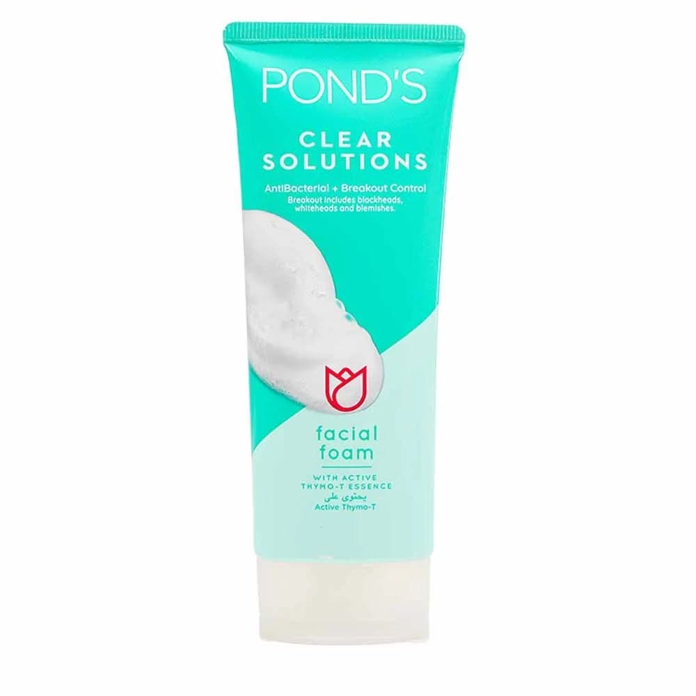 Ponds Clear Solution antibacterial + Breakouts Control Facial Foam with Active Thymo T Essence