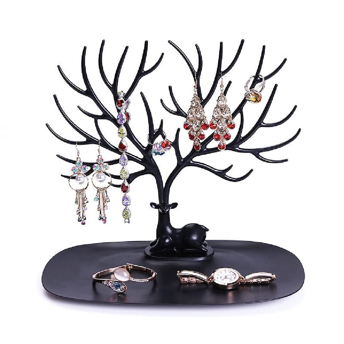 Tilak Venture Jewelry Organizer Deer Holder Stand Abs Plastic Earring Hanging Display Stand Bracelet Necklace Butterfly Jewellery Organizer Rack for Home Shop Key Holder 12536